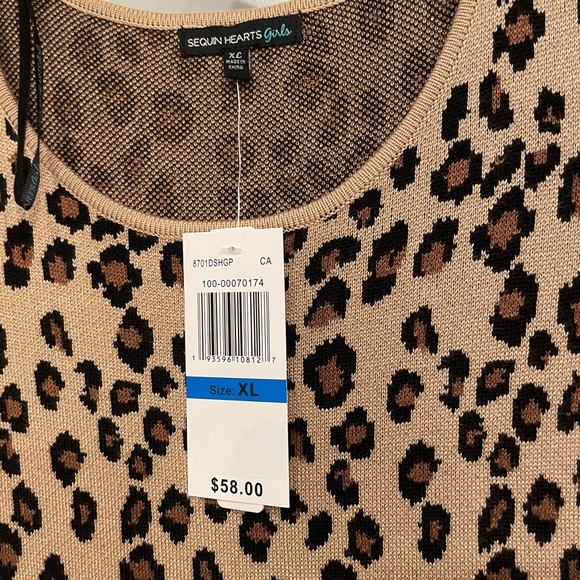 Teen’s XL Leopard Print Sweater Dress - Picture 2 of 4